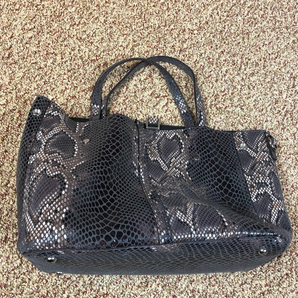 Sondra Roberts Faux Snakeskin Mini Tote Bag